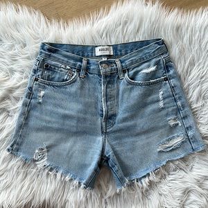 AGolde Parker Long Jean Shorts in Swapmeet Size 25